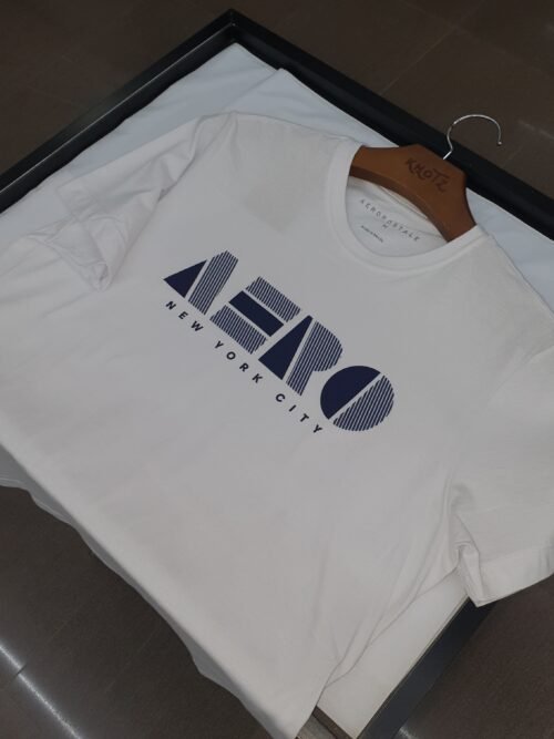 Camiseta Aeropostale Masculina Branca Logo Marinho