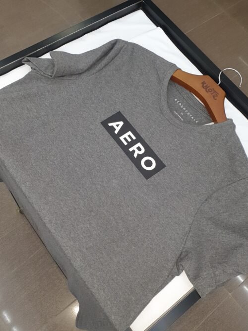 Camiseta Aeropostale Masculina Chumbo Estampa Clássica