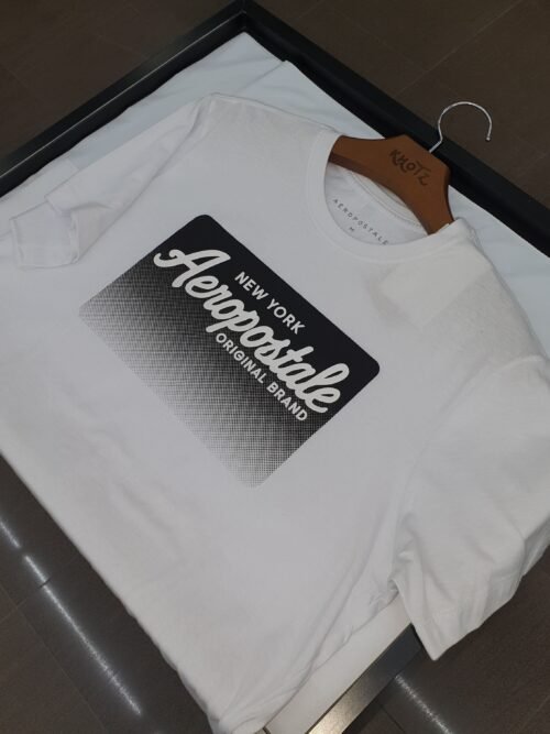 Camiseta Aeropostale Masculina Branca Logo Emborrachado