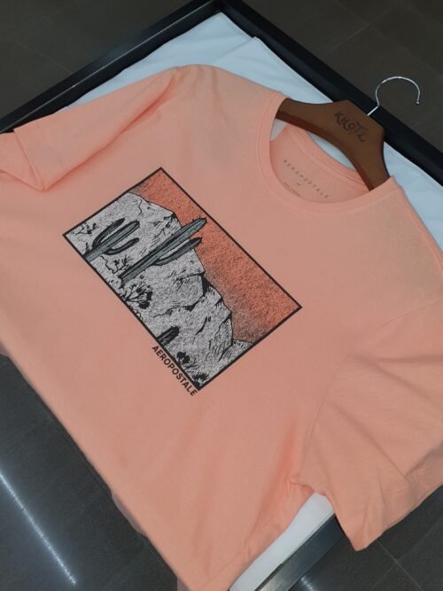 Camiseta Aeropostale Masculina Salmão Estampa Cactus