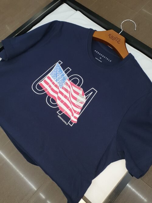 Camiseta Aeropostale Masculina Azul Marinho Estampa USA