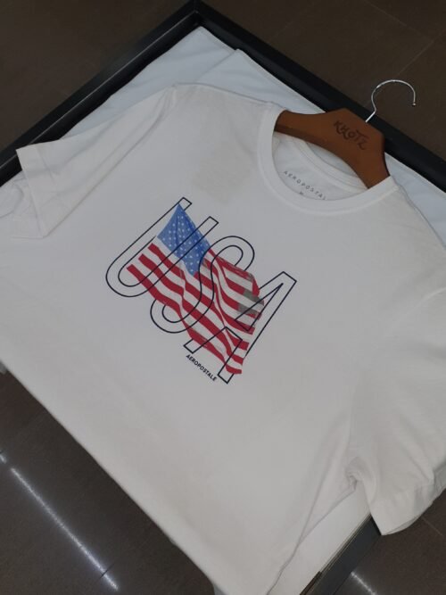 Camiseta Aeropostale Masculina Branca Estampa USA