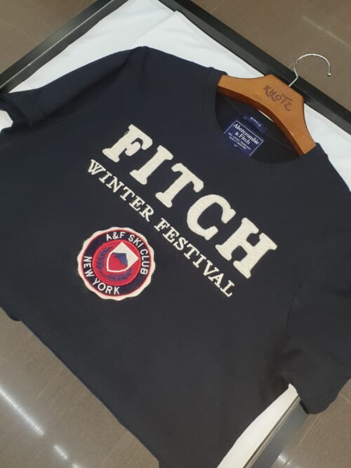 Camiseta Abercrombie Masculina Marinho Estampa Winter Festival