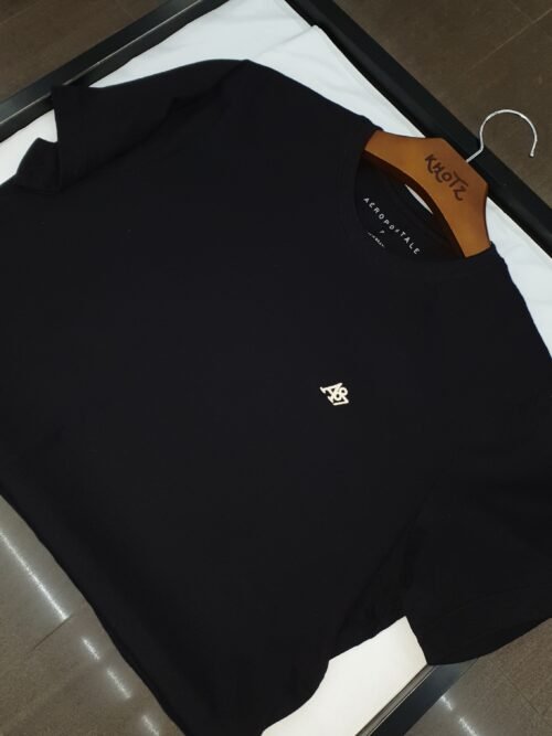 Camiseta Básica Aeropostale Masculina Preta Logo Clássico