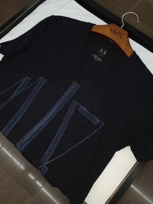 Camiseta Armani Exchange Masculina Petróleo Estampa AX