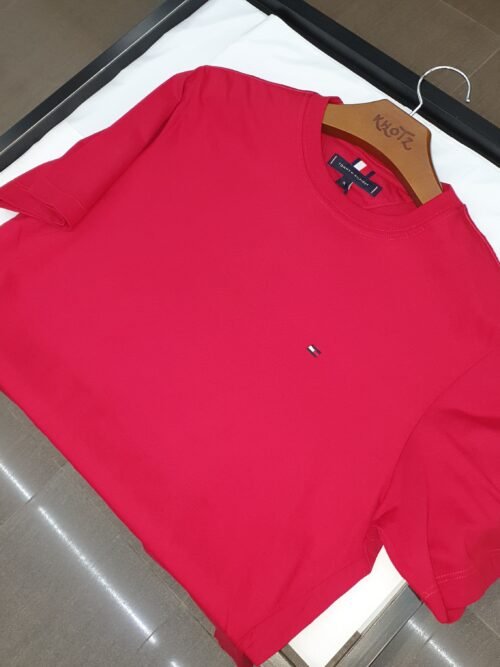 Camiseta Básica Tommy Hilfiger Masculina Vermelha Clássica