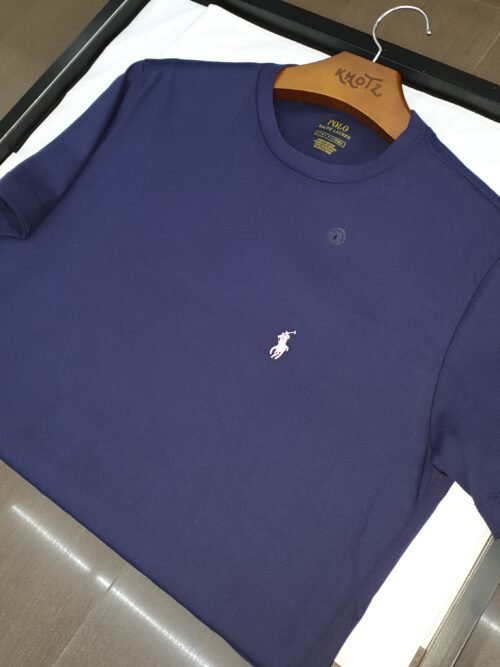 Camiseta Básica Ralph Lauren Masculina Azul Marinho Pony Rosê