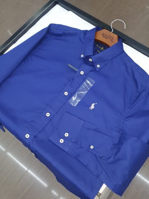 Camisa Ralph Lauren Masculina Algodão Seco Azul Oceano Pony Cinza