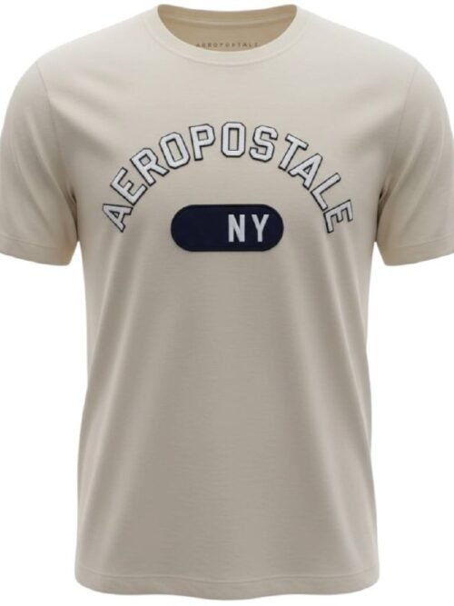 Camiseta Aeropostale Masculina Creme Estampa NY