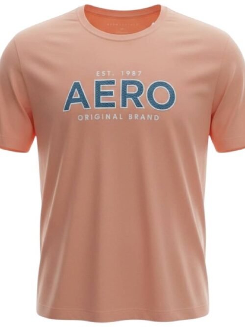 Camiseta Aeropostale Masculina Salmão Estampa Florescente