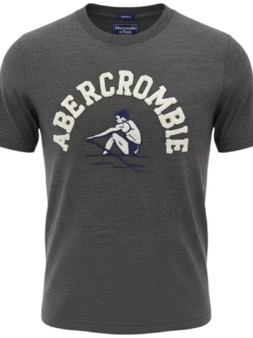 Camiseta Abercrombie Masculina Chumbo Estampa Esportista