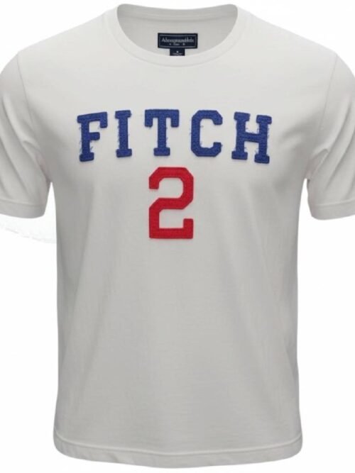 Camiseta Abercrombie Masculina Branca Estampa Fitch