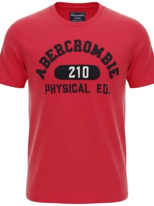 Camiseta Abercrombie Masculina Vermelha Estampa Phisical