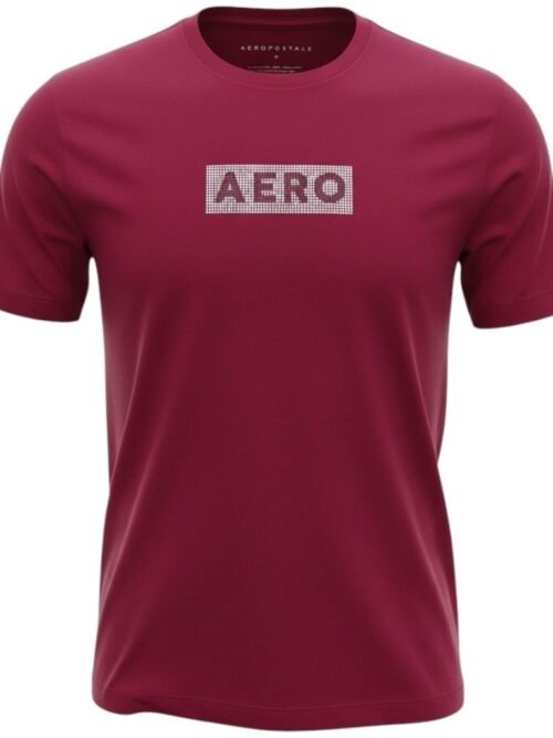 Camiseta Aeropostale Masculina Bordô Estampa Emborrachada