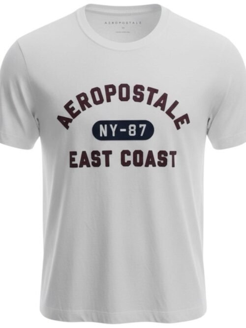 Camiseta Aeropostale Masculina Branca Estampa NY 87