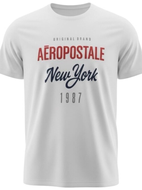 Camiseta Aeropostale Masculina Branca Estampa New York
