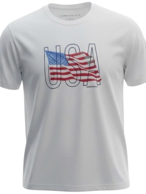 Camiseta Aeropostale Masculina Branca Estampa USA