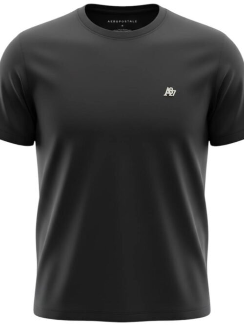 Camiseta Básica Aeropostale Masculina Preta Logo Clássico