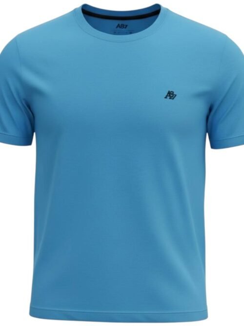 Camiseta Básica Aeropostale Masculina Azul Oceano Logo Preto