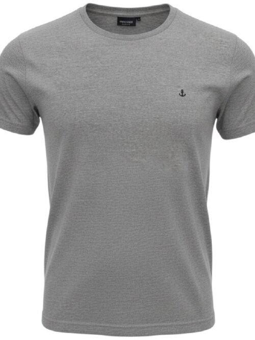 Camiseta Básica king&Joe Masculina Cinza Logo Preto