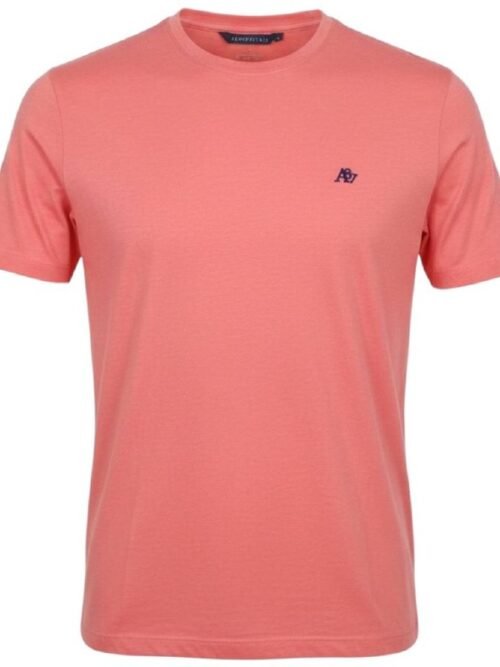 Camiseta Básica Aeropostale Masculina Salmão Mescla Logo Preto