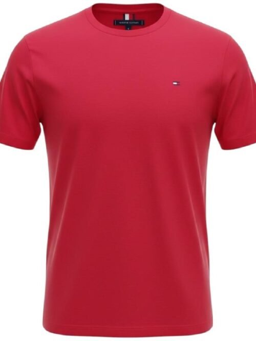 Camiseta Básica Tommy Hilfiger Masculina Vermelha Clássica