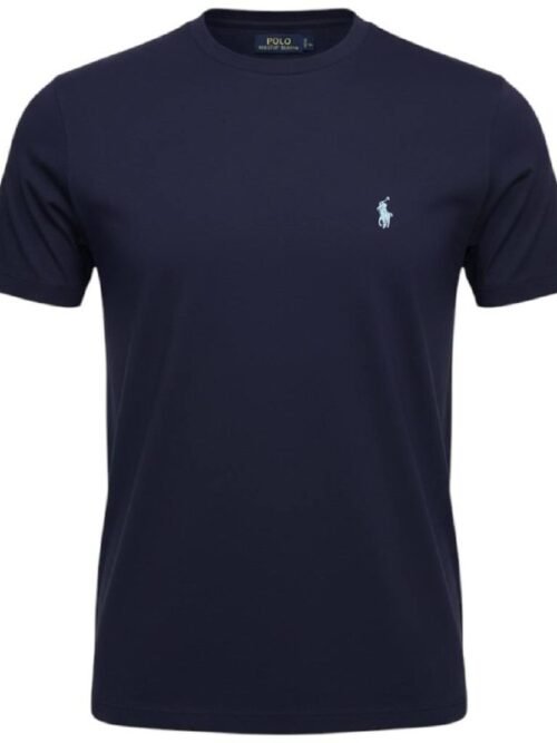 Camiseta Básica Ralph Lauren Masculina Azul Marinho Pony Azul Neon