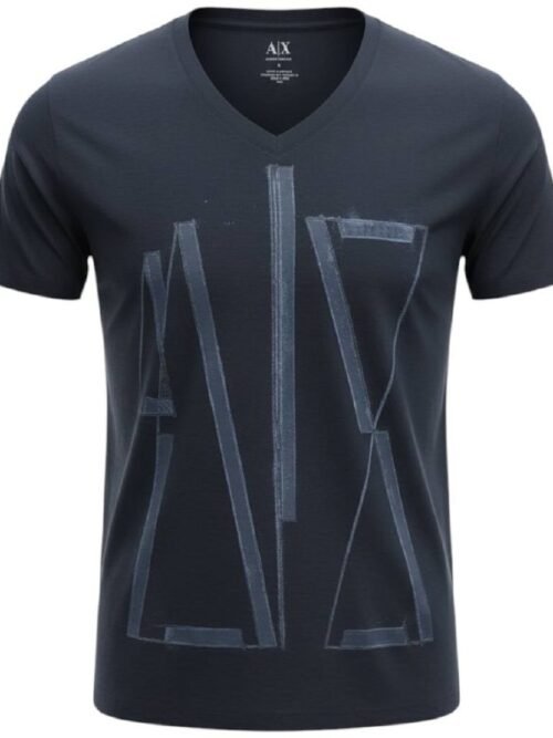Camiseta Armani Exchange Masculina Petróleo Estampa AX