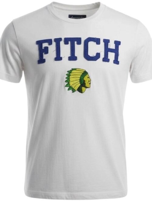 Camiseta Abercrombie Masculina Branca Estampa Índio Amarelo