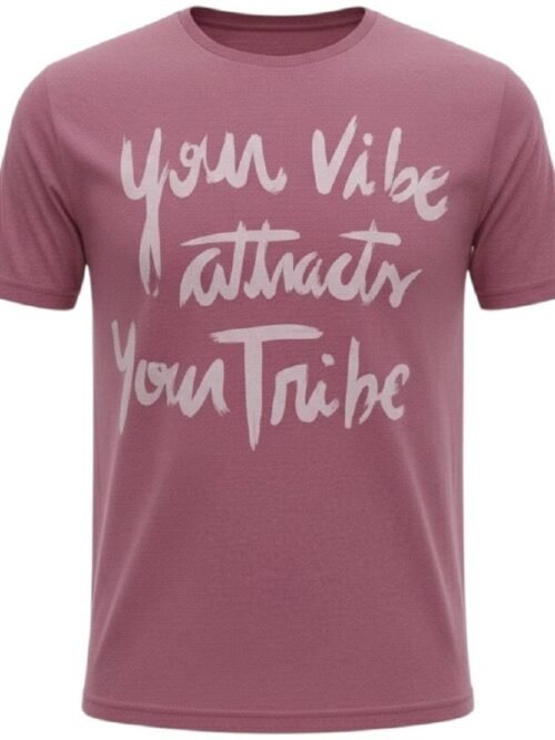 Camiseta Básica King&Joe Masculina cor Vinho Estampa Sua Vibe Atrai Sua Tribo