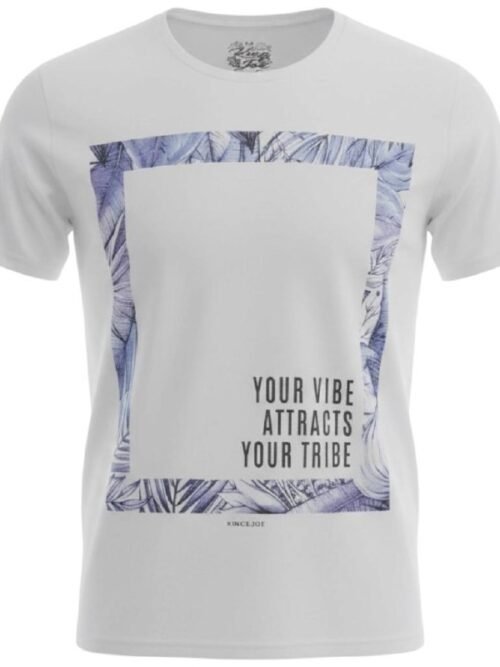 Camiseta Básica King&Joe Masculina Branca Estampa Praia