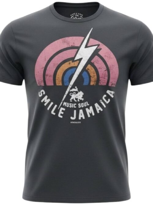 Camiseta Básica King&Joe Masculina Petróleo Estampa Smile Jamaica