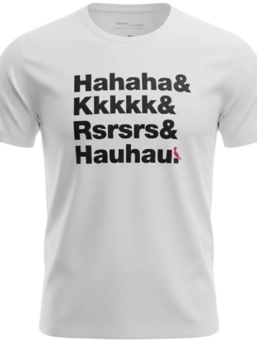 Camiseta Básica Reserva Masculina Branca Estampa Risos