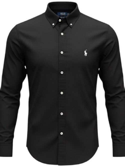 Camisa Ralph Lauren Masculina Algodão Seco Preta Pony Branco