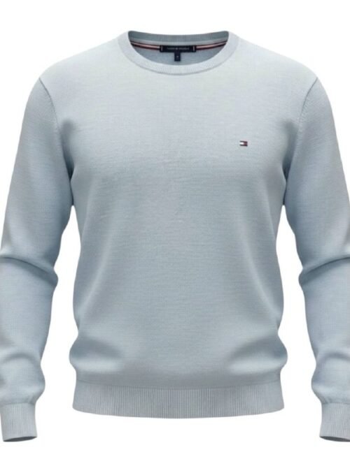 Suéter Tommy Hilfiger Masculino Azul Bebê Clássico Padrão da Marca