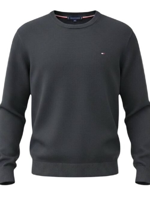 Suéter Tommy Hilfiger Masculino Preto Clássico Padrão da Marca