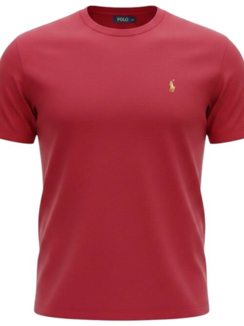 Camiseta Básica Ralph Lauren Masculina Bordô Pony Colorido