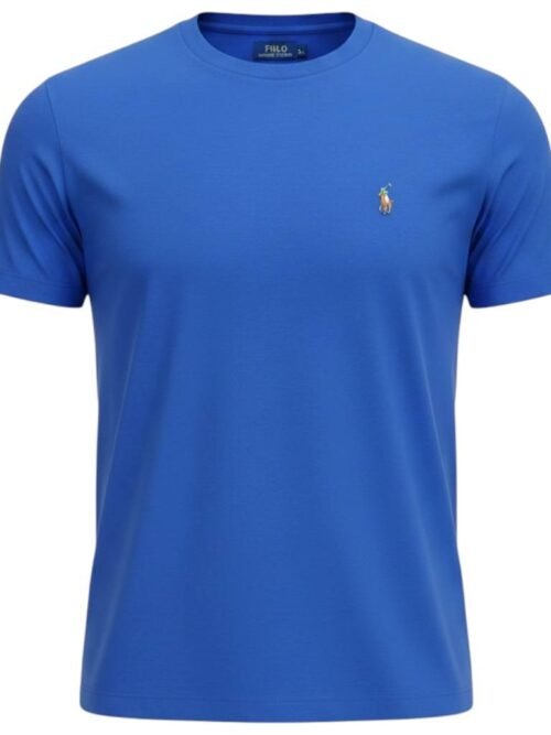 Camiseta Básica Ralph Lauren Masculina Azul Royal Pony Colorido