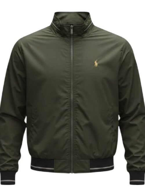Jaqueta Ralph Lauren Masculina Bomber Verde Exercito Pony Creme